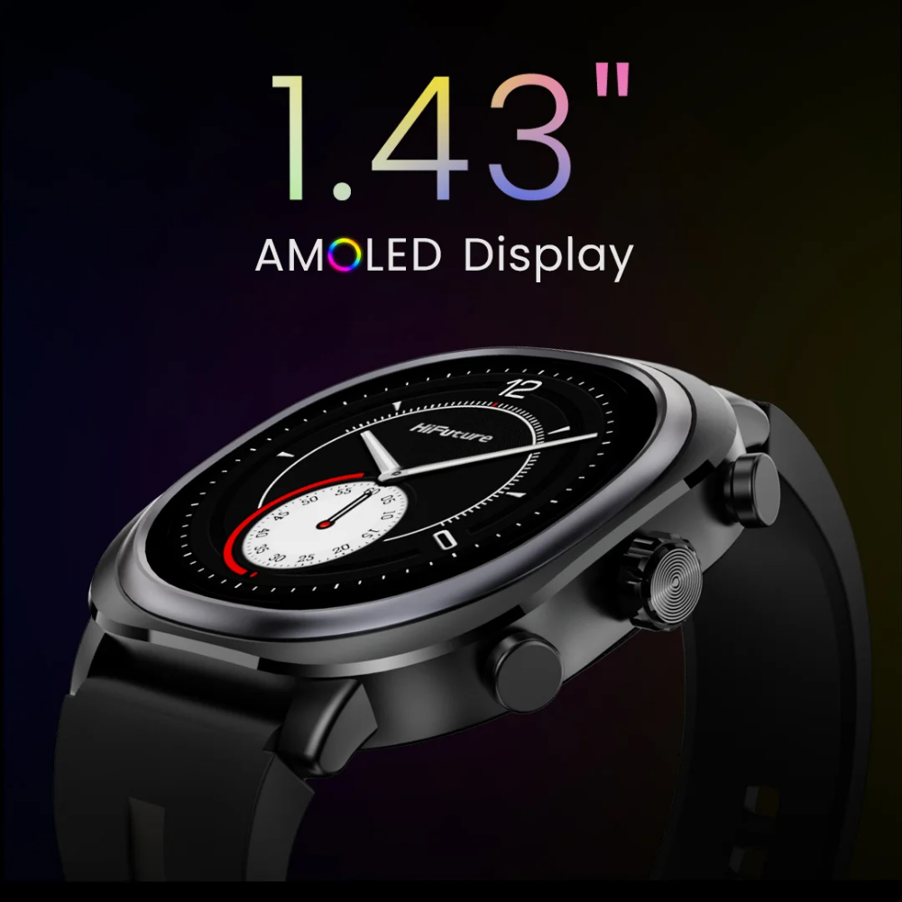 สมาร์ทวอทช์ HIFUTURE AIX LITE มีฟีเจอร์ AI หน้าจอ AMOLED 1.43 นิ้ว สีทองแชมเปญ_2